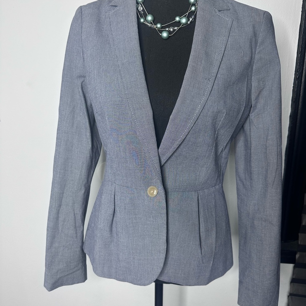 Banana Republic Women's Blue/Gray Blazer - Picture 2 of 14